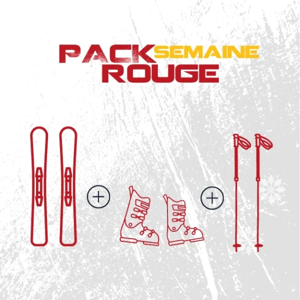 Pack ski rouge semaine