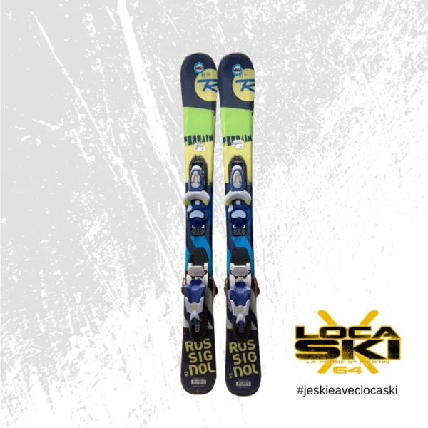 Skis pitchoun option bleu/vert/jaune